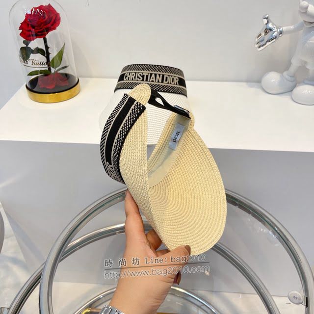 Dior新品女士帽子 迪奧2021春夏新款拼接空頂帽  mm1598